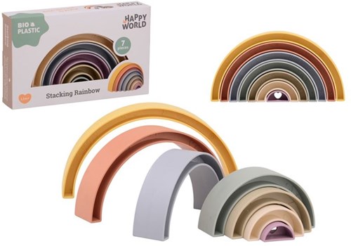 Johntoy Stapelregenbogen Bio Kunststoff Lernspielzeug Mehrfarbig