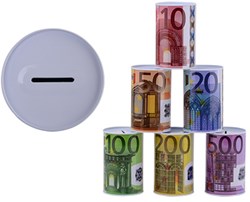 Sparschwein aus Metall, Euro-Schein-Aufdruck 28165