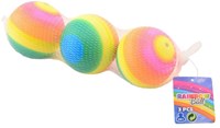 Johntoy Regenbogenbälle Spielzeug Set 3 Stück Gummi bunt 8 cm-2