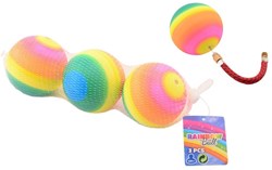 Johntoy Regenbogenbälle Spielzeug Set 3 Stück Gummi bunt 8 cm