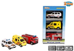 Die-Cast Geschenkset Einsatzfahrzeuge Spielzeugautos 3 Stück mit Licht und Sound