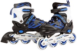Verstellbare Inline Skates blau schwarz Aluminiumrahmen Größe 39-42 Kinder