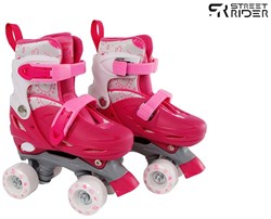 Rollschuhe rosa verstellbar Kinder Skates Größe 27-30 Aluminium Rahmen
