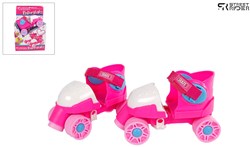 Rollschuhe rosa verstellbar Aluminiumrahmen Größe 24-30 Kinderskates