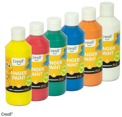Creall Fingerfarbe Happy Ingredients Set - Kinderfarbe 6x250ml sortiert