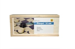 Longfield Games Dame Spielsteine Holz in Box 32mm klassisches Brettspiel