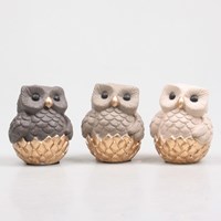 Season Inspired Decoration Eule Figur Dekoration grau 8,9x8,4x10,5cm