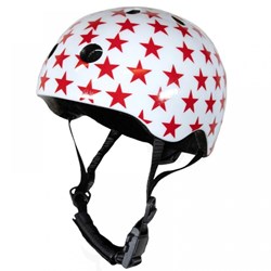 Coconuts Kinder Fahrradhelm weiß rote Sterne - sicherer Helm für Kinder White with red stars