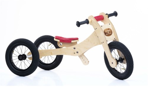 Trybike Laufrad Zubehör - roter Sattelbezug für Holzlaufrad