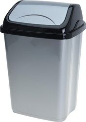 Abfalleimer swing 5 Liter schwarz grau - kompakter Mülleimer Kunststoff