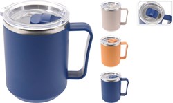 Koopman Trinkbecher Edelstahl Thermo Cup 420ML grau - langlebiger Becher