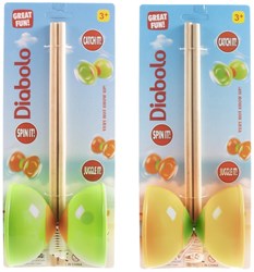 Diabolo Spiel Holzspielzeug 30cm buntes Zirkusspiel