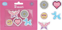 Butterfly Radiergummis 5er Set - bunte Schmetterlings-Radierer für Kinder