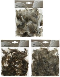 Decoris Federn Tüte natur braun Bastelmaterial Dekoration