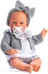 Asi Babypuppe Koke 36cm - graue Kleidung - realistische Puppe