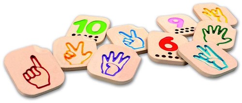 PlanToys Holzspielzeug Handzeichen Zahlen 1-10