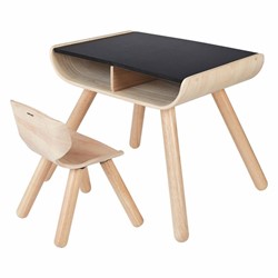 PlanToys Holzspielzeug Tisch & Stuhl - Schwarz
