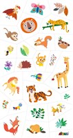 Avenir Tattoo Aufkleber Dschungel Tiere - temporäre Kindertattoos 50 Stück