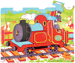 BigJigs Holzpuzzle Zug - 9 Teile - Lernspielzeug für Kinder
