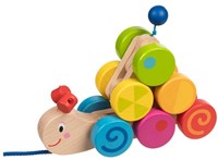 Goki Holz Ziehtier Raupe - buntes stapelbares Spielzeug für Kinder-2