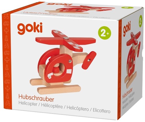 Goki Holz Hubschrauber Spielzeug rot - nachhaltiges FSC Holz-2