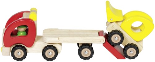Goki Holz LKW Tieflader Spielzeugfahrzeug FSC-2