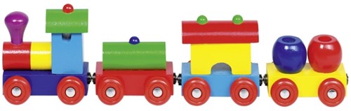 Goki Holzspielzeug Zug - Magnetische Waggons - Buntes Design-2
