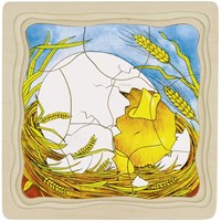 Goki Holz Schichtenpuzzle Huhn - Lernspielzeug 44 Teile-2