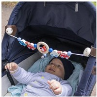 Goki Holz Kinderwagenkette Autos mit Clips - Babyspielzeug-2
