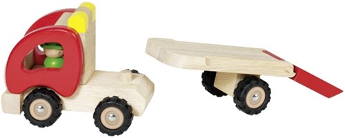 Goki Holz LKW Tieflader Spielzeugfahrzeug FSC-3