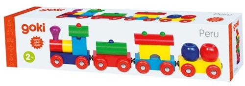 Goki Holzspielzeug Zug - Magnetische Waggons - Buntes Design-3