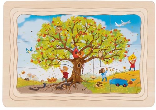 Goki Holzpuzzle Apfelbaum - Lernspielzeug 32 Teile für Kinder-3