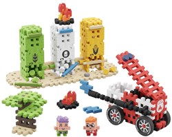Marioinex Bauset Mini Waffle City Firefighting 148 Stück Spielzeug