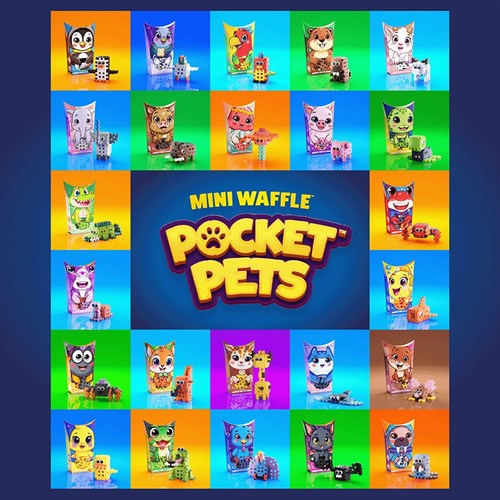 Marioinex Bauset Mini Waffle Pocket Pets Krokodil buntes Spielzeug-3