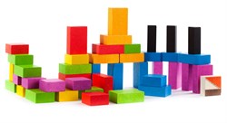 Bajo Holzbausteine Spielzeug - 43 Stück bunt