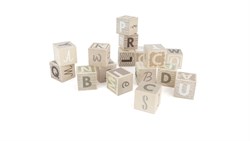 Bajo Holz Alphabet Bausteine - Lernspielzeug in Erdtönen