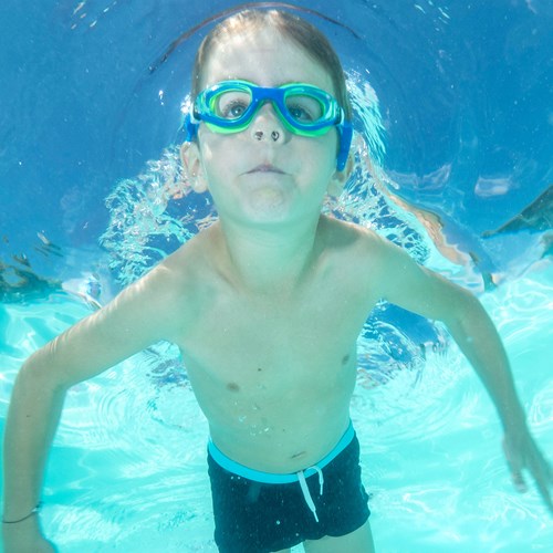 Schildkröt Kinder Schwimmbrille - Silikon, Anti-Beschlag, Blau/Grün-3
