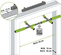 Schildkröt Fitness Türreck Multifunktional verstellbar, Klimmzugstange grün-3