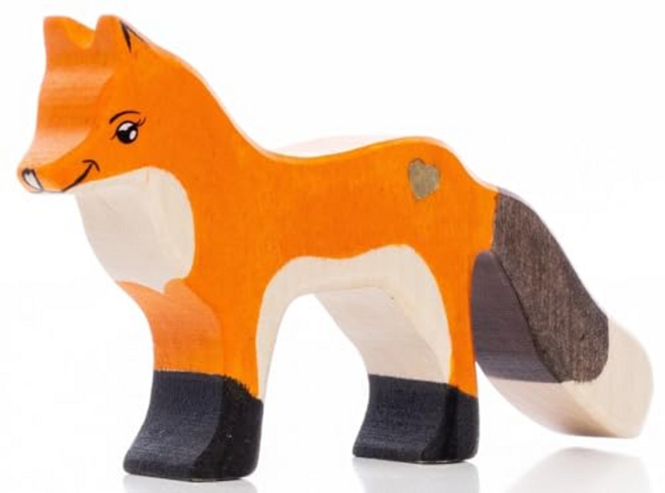 Lilu Holz Fuchs Figur FSC handbemalt Spielzeug 7cm Waldtiere