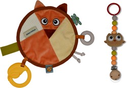 Dolce Toys Spielzeug Erde Schmusetuch Schnullerkette - Fiona Fox Ollie Owl