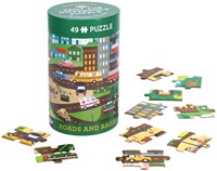 Petit Collage Puzzle Finde die Unterschiede - Straßen und Eisenbahnen Spielzeug