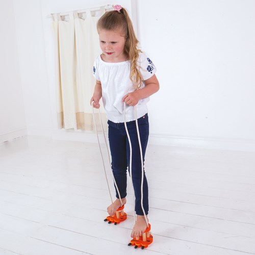 BigJigs Holzstelzen - Tiger Design für Kinder-3