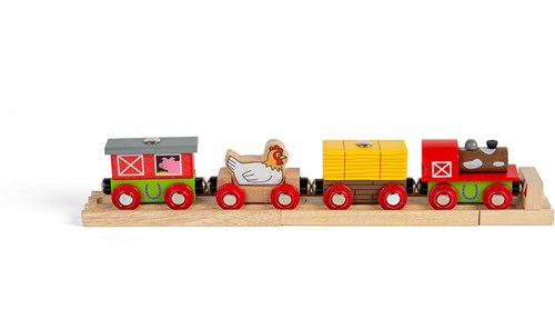 BigJigs Holzeisenbahn Farmyard - Bauernhof Spielzeug Zugset-2