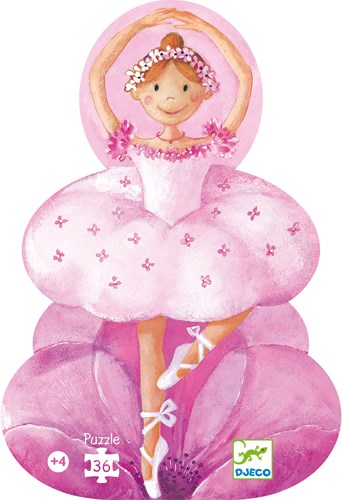 Djeco PUZZLES - PUZZLES SILHOUETTES La ballerine à la fleur - 36 pcs - FSC MIX