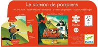 Djeco PUZZLES - PUZZLES SILHOUETTES Le camion de pompier - 16 pcs - FSC MIX