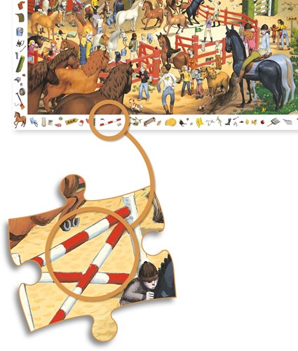 Djeco PUZZLES - PUZZLES OBSERVATION Equitation - 200 pcs - FSC MIX