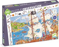 Djeco PUZZLES - PUZZLES OBSERVATION Les pirates - 100 pcs - FSC MIX