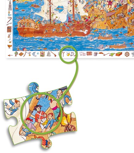 Djeco PUZZLES - PUZZLES OBSERVATION Les pirates - 100 pcs - FSC MIX