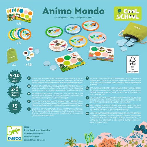 Djeco JEUX - COOL SCHOOL Animo Mondo - FSC MIX