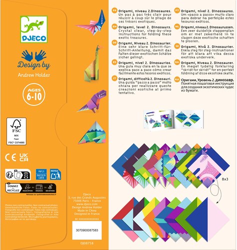 Djeco LES PETITS CADEAUX DES GRANDS - ORIGAMI Dinosaures - FSC MIX